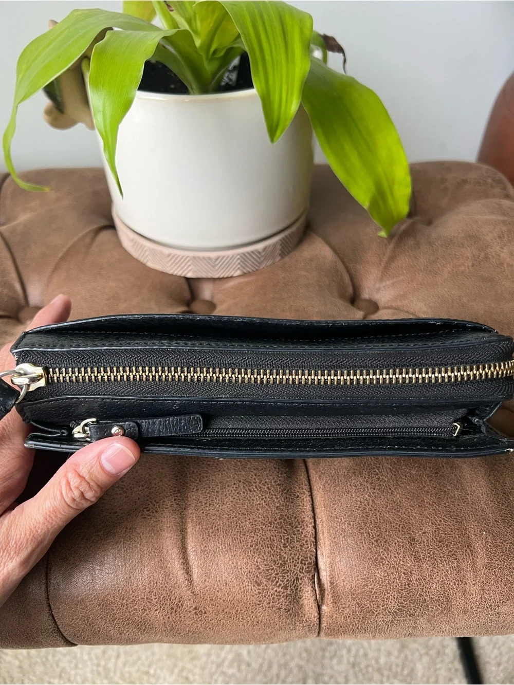 Kate Spade Black Leather Wristlet Wallet